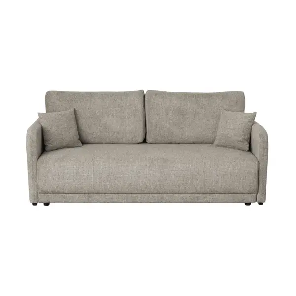 Canapea extensibila BERNA S, 3 locuri, cu arcuri si lada depozitare, gri, 210x110x93 cm