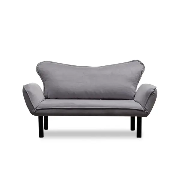 Canapea extensibila CHATTO, 2 locuri, gri, 150x70x75 cm