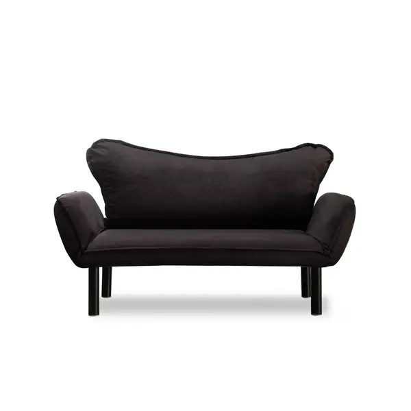 Canapea extensibila CHATTO, 2 locuri, negru, 150x75x70 cm