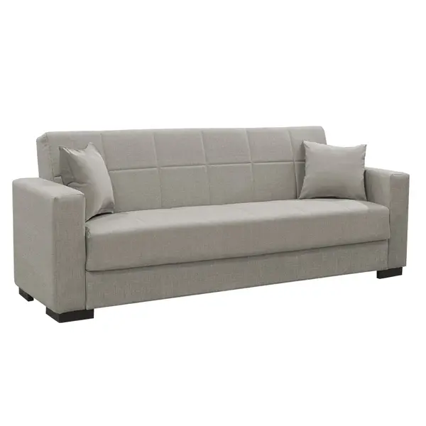 Canapea extensibila cu depozitare pentru doua persoane Vox lumea-lu-Pako stofa Crem 154x82x83 cm, 83x154 cm