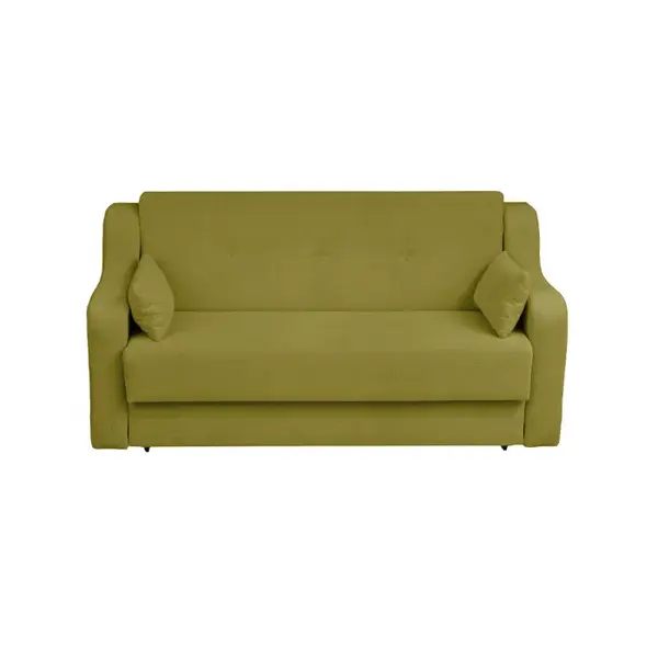 Canapea extensibila GINA XL II, 3 locuri, cu arcuri si lada depozitare, verde deschis, 190x100x95 cm
