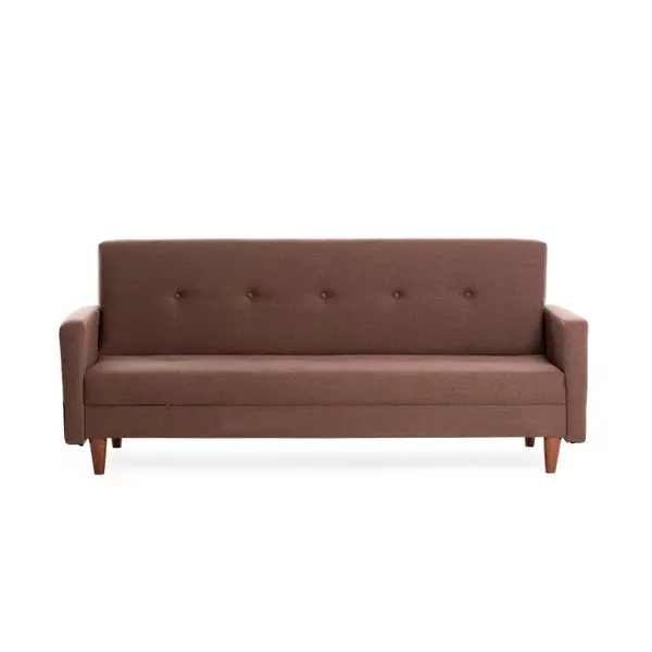 Canapea extensibila HIKO, 3 locuri, maro, 200x75x83 cm