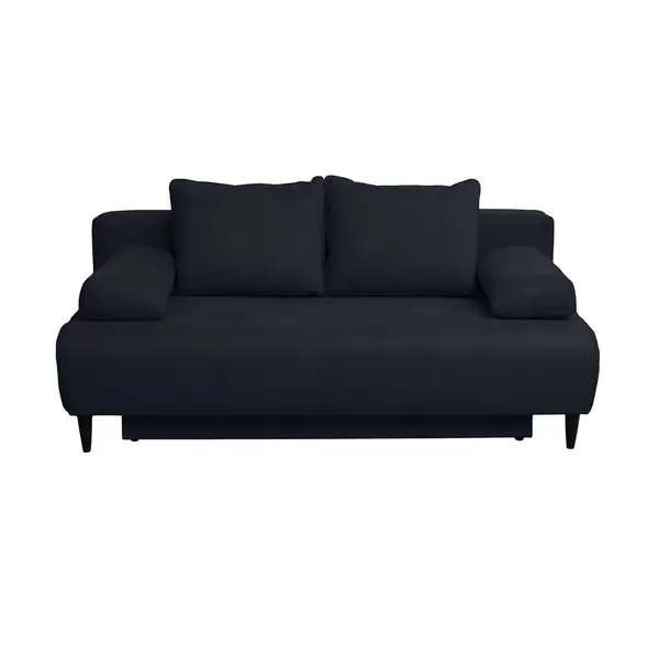 Canapea extensibila MARIA, 3 locuri, cu arcuri si lada depozitare, gri deschis, 195x97x76 cm