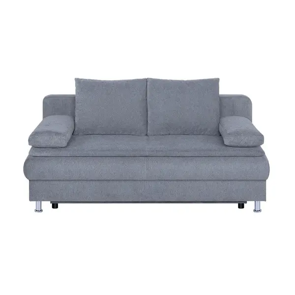 Canapea Extensibilă, material pe bază de lemn, textil, gri
