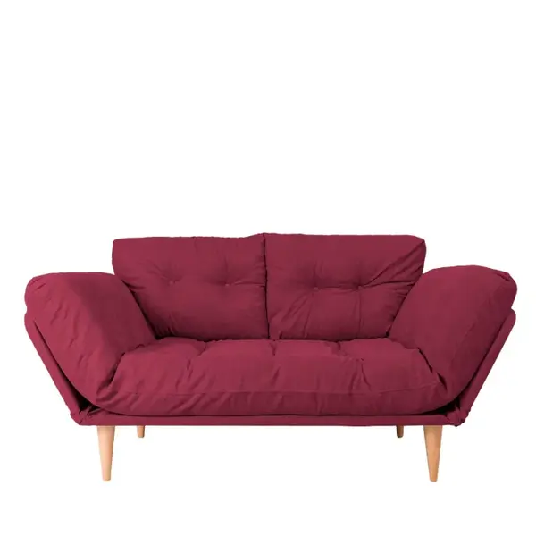 Canapea extensibila NINA, 3 locuri, rosu inchis, 190x85x80 cm