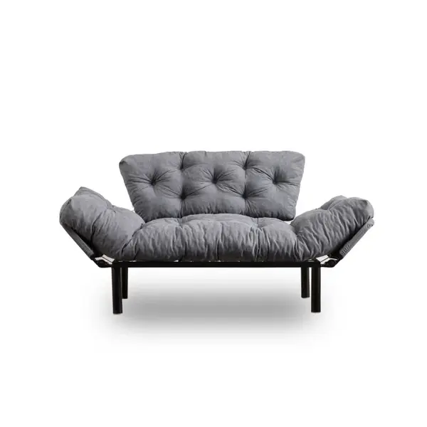 Canapea extensibila NITTA, 2 locuri, gri, 155x70x85 cm