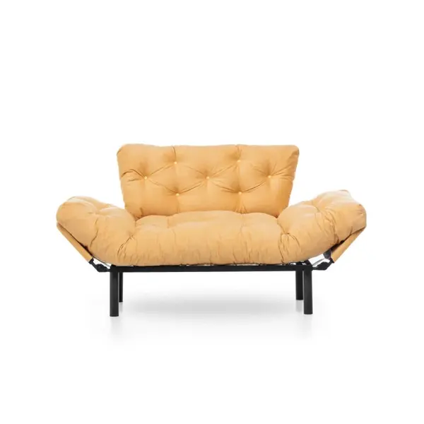 Canapea extensibila NITTA, 2 locuri, mustar, 155x70x85 cm