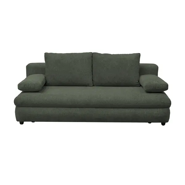 Canapea extensibila OLIMP, 3 locuri, cu arcuri si lada depozitare, verde, 203x100x85 cm
