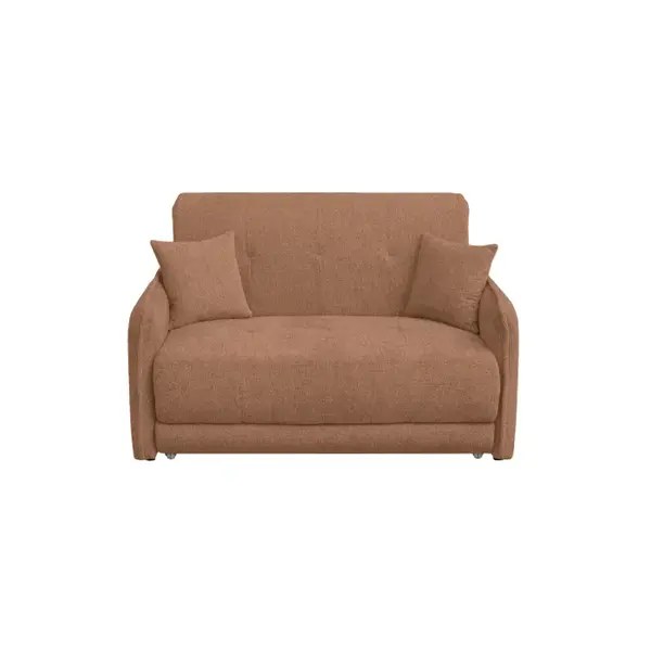 Canapea extensibila PARMA, 2 locuri, cu arcuri si lada depozitare, gri deschis, 145x110x90 cm