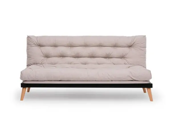 Canapea extensibila SAKI, 3 locuri, crem, 185x82x92 cm