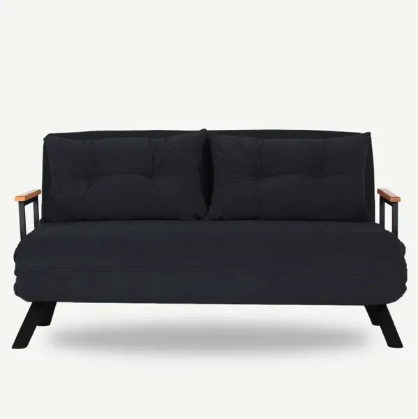 Canapea extensibila SANDO, 2 locuri, negru, 133x78x78 cm