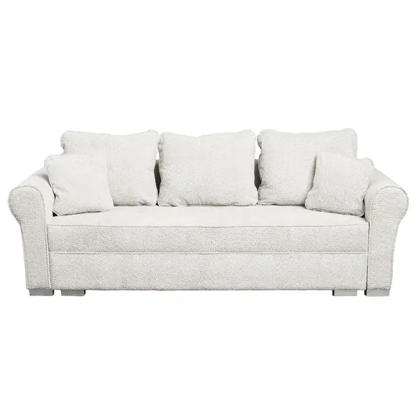 Canapea extensibila SARA N, 3 locuri, cu lada depozitare, bej, 235x90x75 cm