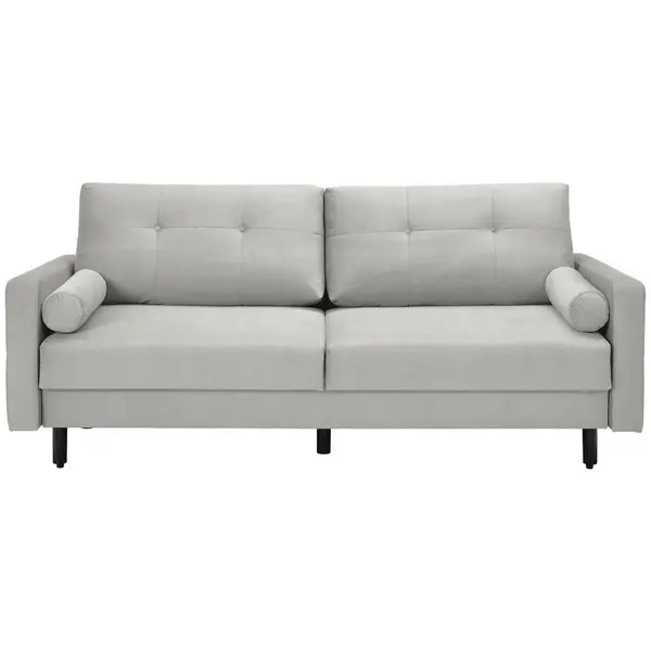 Canapea Extensibilă, textil, gri deschis