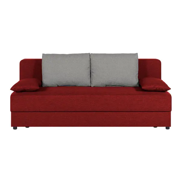 Canapea Extensibilă, textil, material pe bază de lemn, roșu