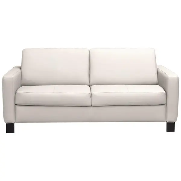 Canapea Extensibilă, textil, piele, ecru