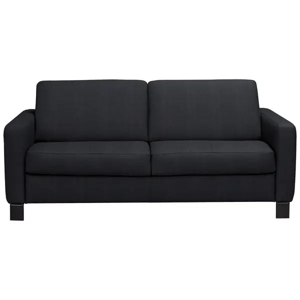 Canapea Extensibilă, textil, piele, negru