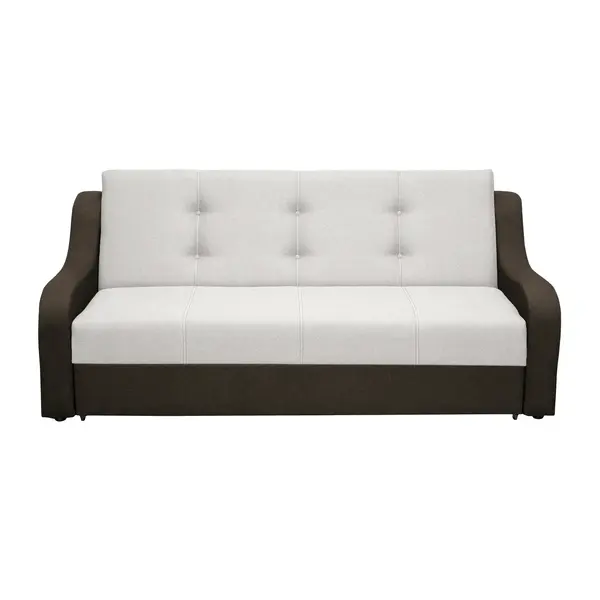 Canapea extensibila VALY II, 3 locuri, cu lada depozitare, maro inchis + gri deschis, 215x90x95 cm