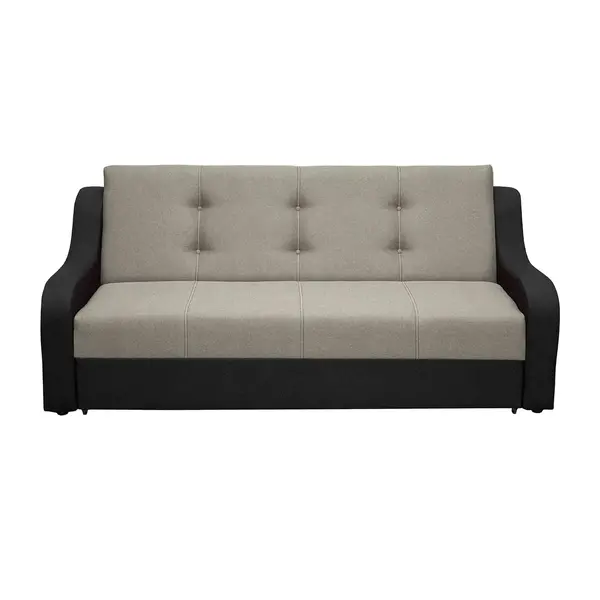 Canapea extensibila VALY II, 3 locuri, cu lada depozitare, negru + nisip, 215x90x95 cm