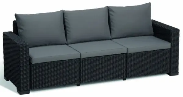 Canapea exterior cu 3 locuri California Keter, Grafit