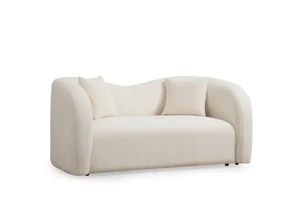 Canapea fixa ASOS, 2 locuri, crem, 170x76x75 cm