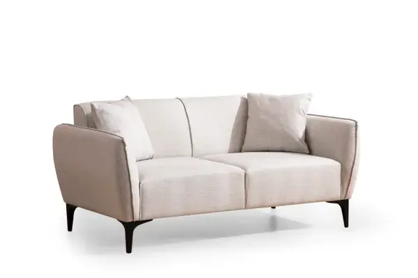 Canapea fixa BELISSIMO, 2 locuri, alb inchis, 160x95x67 cm