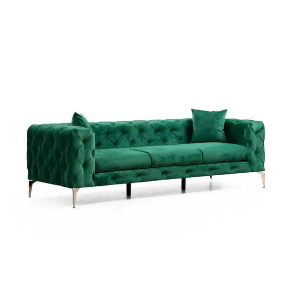 Canapea fixa COMO, 3 locuri, verde, 237x90x70 cm