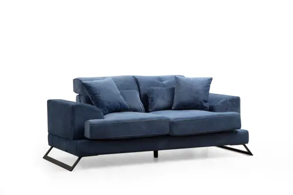 Canapea fixa FRIDO, 2 locuri, albastru marin, 185x100x92 cm