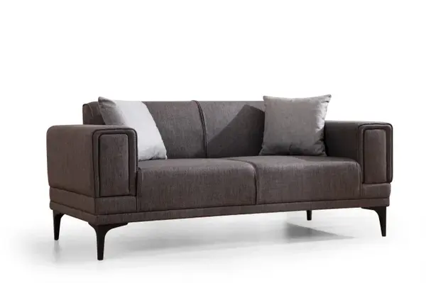 Canapea fixa HORIZON, 2 locuri, gri inchis, 170x85x77 cm