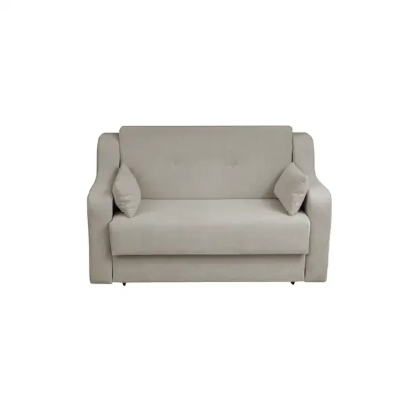 Canapea GINA II extensibila, 2 locuri, cu arcuri si lada depozitare, bej, 155x100x95 cm