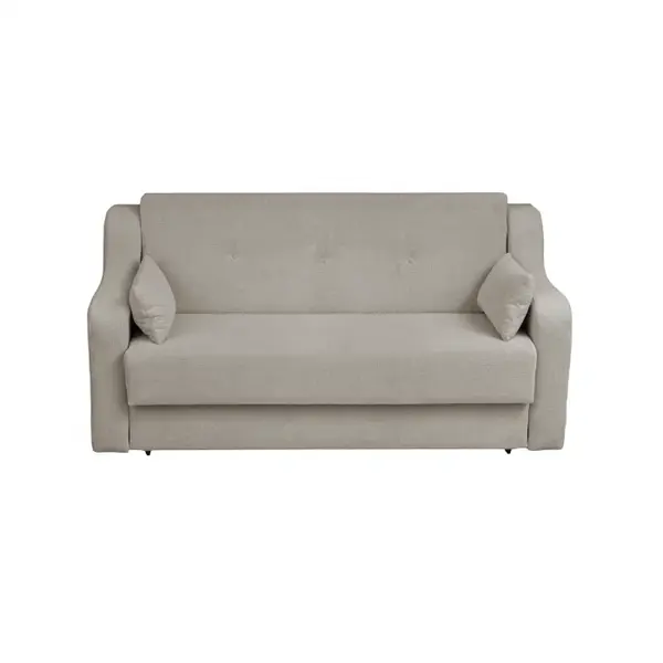 Canapea GINA XL II extensibila, 3 locuri, cu arcuri si lada depozitare, bej, 190x100x95 cm