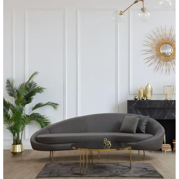 Canapea Lux KafKef 4 Locuri, Gri inchis, 255x85x120 cm
