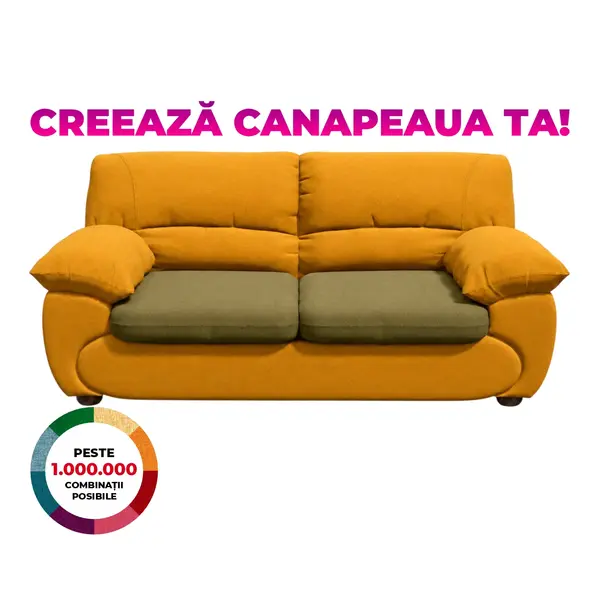 Canapea LUXOR 3L extensibila, 3 locuri, 215x95x95cm, Configurator 3D