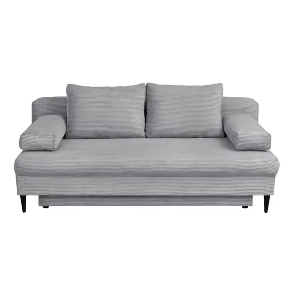 Canapea MILANO ONE extensibila, 3 locuri, cu arcuri si lada depozitare, gri, 200x95x95 cm