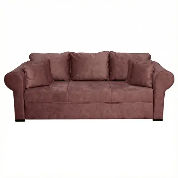 Canapea SEUL extensibila, 3 locuri, cu arcuri si lada depozitare, maro visiniu, 250x105x100 cm