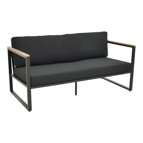 Canapea trei locuri Aurelio pakoworld metalic in negru - perne in nuanta neagra 192x74x63cm Canapea trei locuri Aurelio pakoworld metalic în negru - perne în nuanță neagră 192x74x63cm