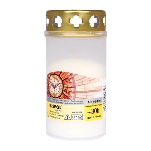 Candela Alba cu Capac, V1-130, 30 Ore