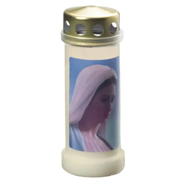 Candela Bolsius Nr. 6 cu Capac Maica Domnului Portret, Alb