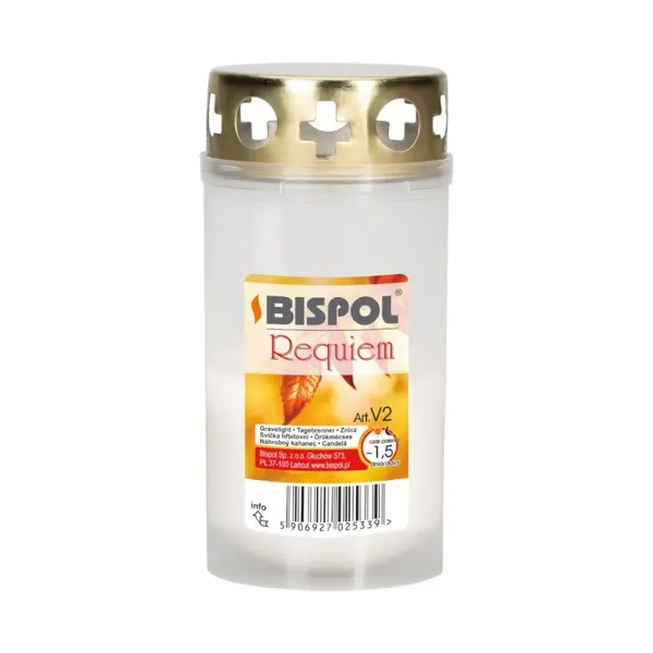 Candela cu Capac V2 Alb, 36 Ore