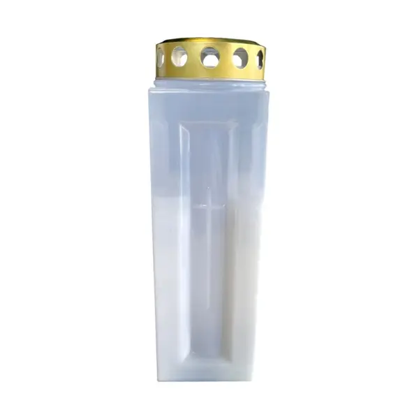 Candela din Plastic cu Capac Anti-vant Felinar Alb, 90 Ore