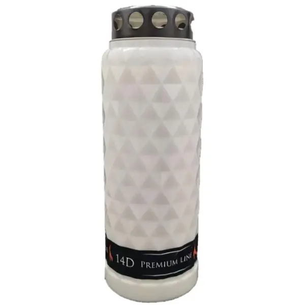 Candela din Plastic cu Capac, Premium Line, Alba, 14 Zile