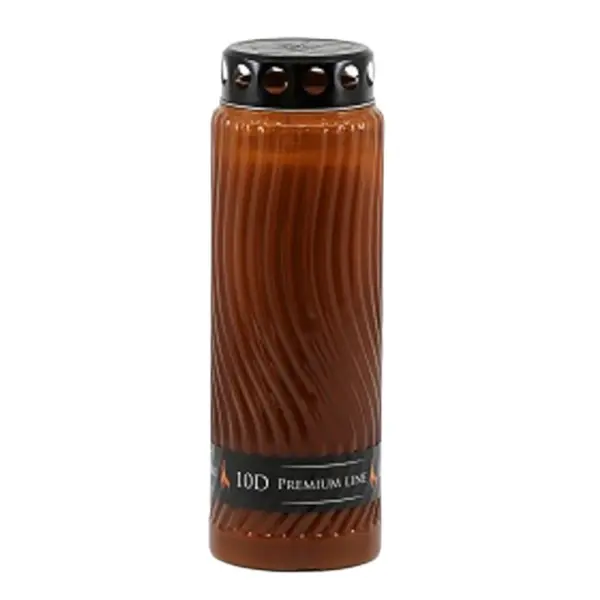 Candela din Plastic cu Capac, Premium Line, Maro, 240 Ore