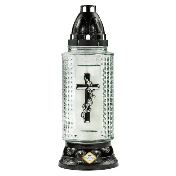 Candela din Sticla cu Cruce Neagra, 41 Ore, Max-Pol
