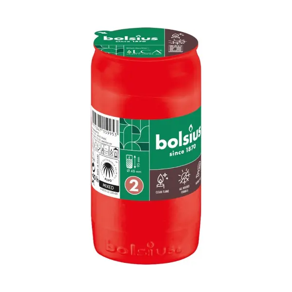 Candela Rezerva Nr. 2, Bolsius, Rosu, 40 Ore