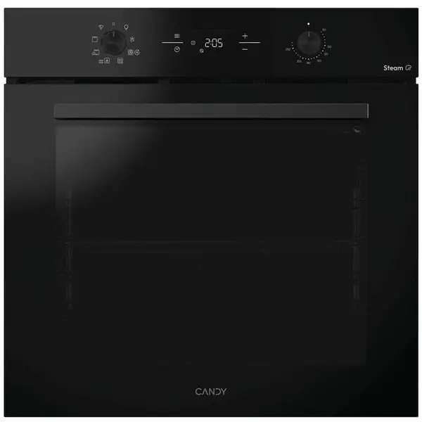 CANDY Cuptor electric incorporabil Candy CA6 NP3AT3EHTB, clasa A+, Multi-level, Easy Steam, 78 litri, Hidrolitic, 9 functii, Display + 2 selectoare, soft close, raft telescopic, tava AirFry, Negru