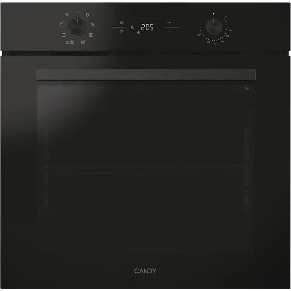 CANDY Cuptor incorporabil Candy Titanium CA6 NP3T2HTB, Electric, 78 litri, Curatare Hidrolitica, mod gatire: convectie + ventilare aer cald, 9 functii, Butoane Pushpull, Clasa A+, Negru