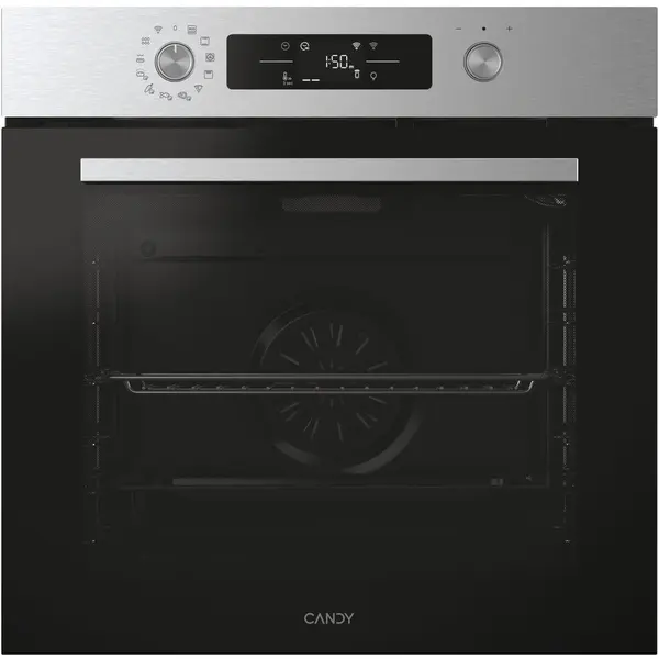 CANDY Cuptor incorporabil Candy Titanium CA6 NP5B3EHTX, Electric, 78 litri, Curatare Hidrolitica, WiFi, Tehnologie Easy STEAM, 12 functii, Butoane Push-pull, Raft telescopic, Clasa A++, Inox