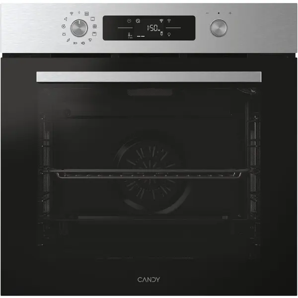 CANDY Cuptor incorporabil Candy Titanium CA6 NP5B3YTX, Electric, 78 litri, Curatare Pirolitica & Hidrolitica, WiFi, 12 functii, Display, Butoane Push-pull, Softclose, Raft telescopic, Clasa A++, Inox
