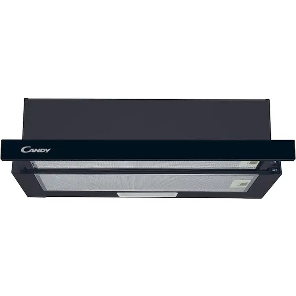 CANDY Hota telescopica incorporabila Candy CBT60RBG, Putere de absorbtie 402 mc/h, 2 Viteze, LED, 60 cm, Sticla neagra