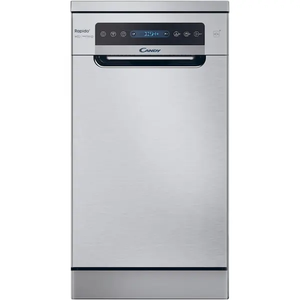 CANDY Masina de spalat vase Candy Rapido CF 0C7SB0FX, 10 seturi, 8 programe, Motor Speed Drive Inverter, Wi-Fi + BLE, Clasa C, 45 cm, Inox