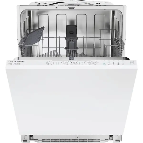 CANDY Masina de spalat vase incorporabila Candy Rapido CI 3E7L0W, 13 seturi, 5 programe, Motor Inverter, Maxi Tub, Wi-Fi, 49' Rapid Cycle, 60 cm, Clasa E, Alb